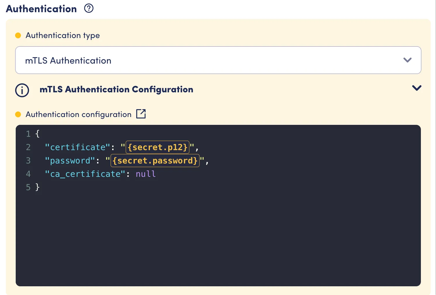 mTLS Authentication configuration