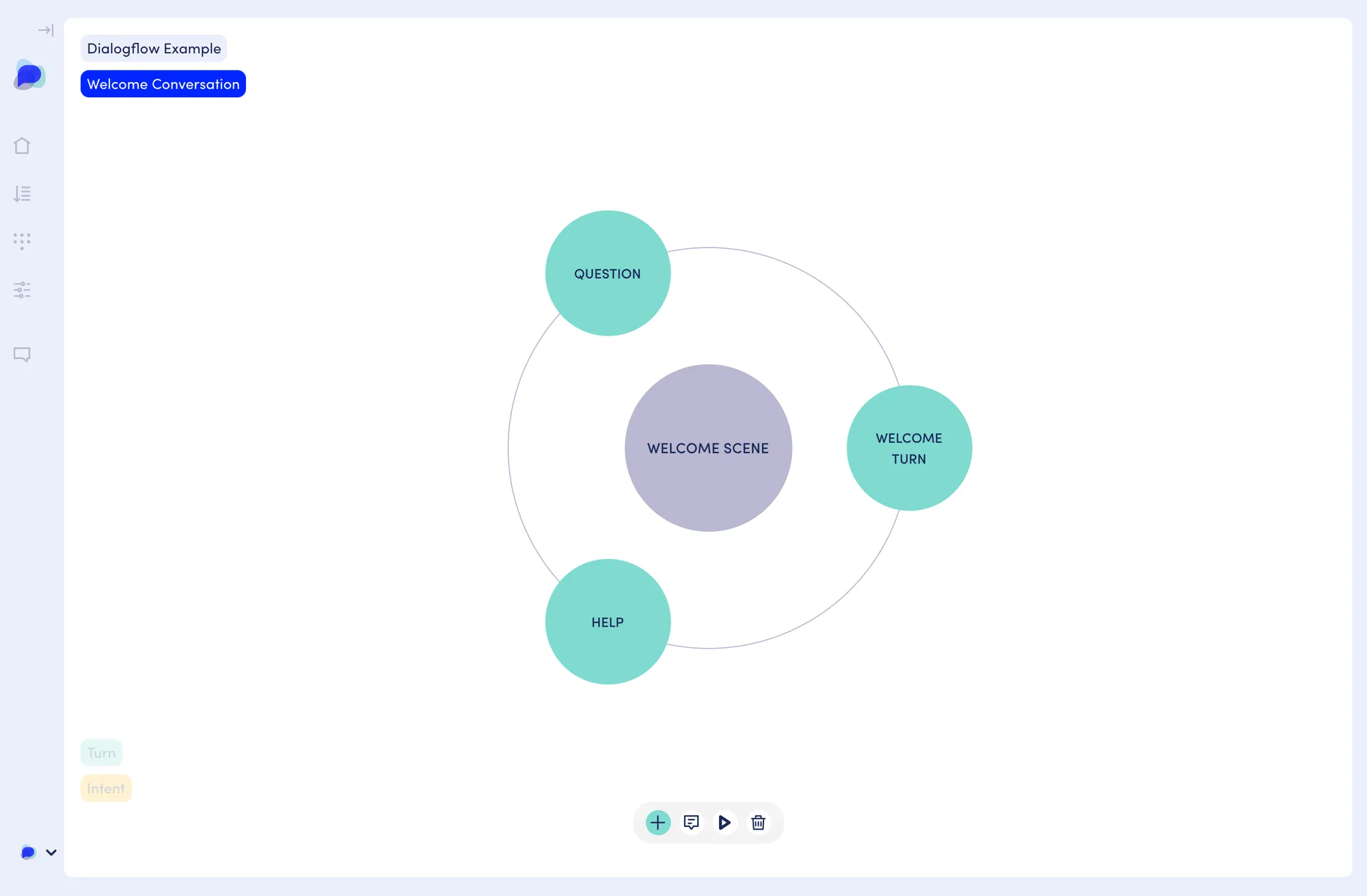 Welcome scene for Dialogflow example