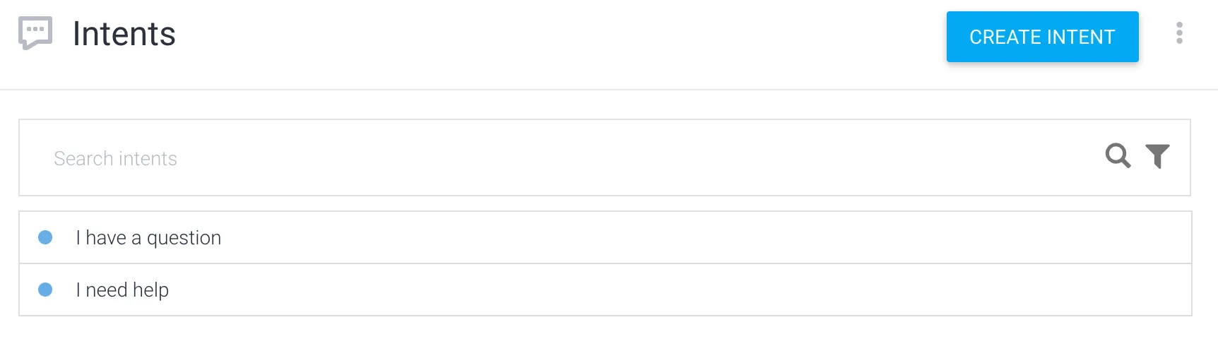 Intents in Dialogflow